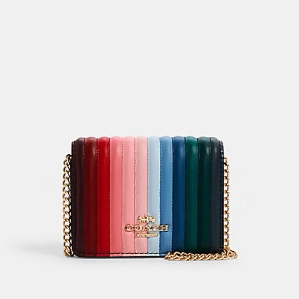 Coach wallet on a chain with rainbow c1901